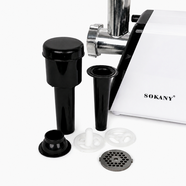М'ясорубка електрична Sokany SK-312 2500 Вт з реверсом та насадками SK-312 фото