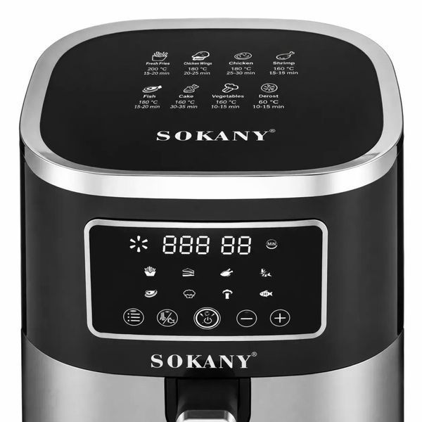 Мультипіч аерогриль Sokany SK-10052 1700 Вт, сенсорна безмасляна аерофритюрниця 8 літрів SK-10052 фото