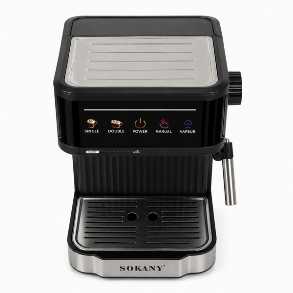 Кавоварка ріжкова Sokany SK-04025 850 Вт, тиск 20 бар, еспресо кавомашина з капучинатором 1.8 л SK-04025 фото